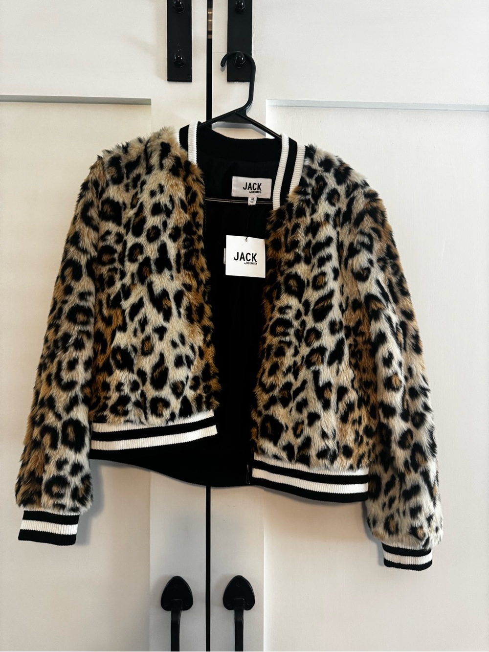 BB Dakota JACK Faux Fur Trim Bomber Jacket - Black & Tan